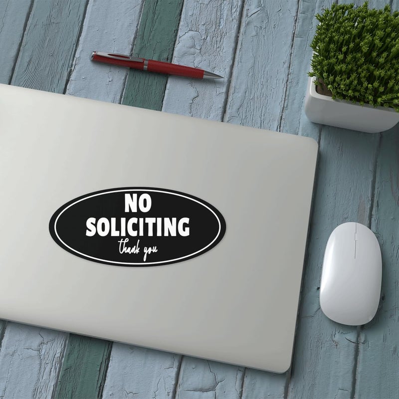 RABOWA Pack 6 Pcs No Soliciting Signs Sticker for House Vehicles Caution Labels Warning Sign Indoor Outdoor Front Door Window Bumper Stickers Removable Vinyl Decals Bulk Home Accessories - Image 5